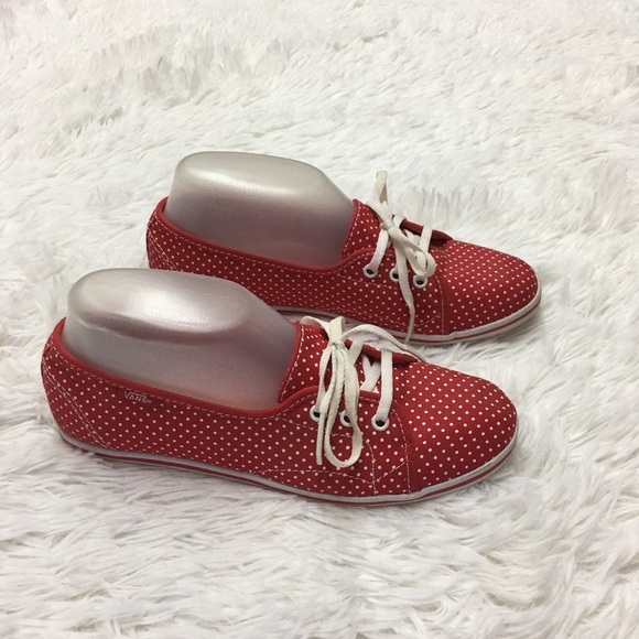 Vans Shoes - Vans Red/white Polka Dot Sneakers Size 7.5